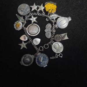 1970/1980s Vintage Sterling Silver Charm Bracelet Beta Sigma Phi Sorority
