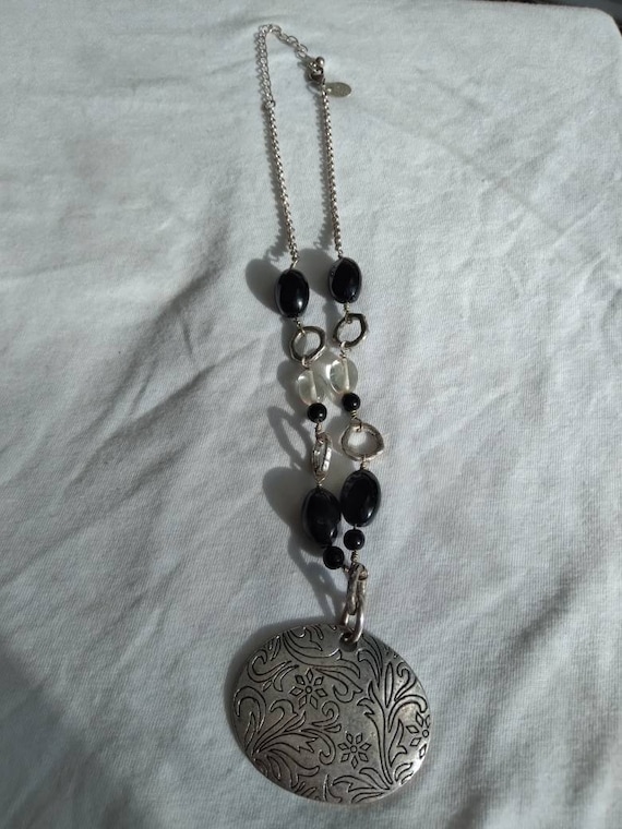 Lia Sophia outlaw silver and black necklace