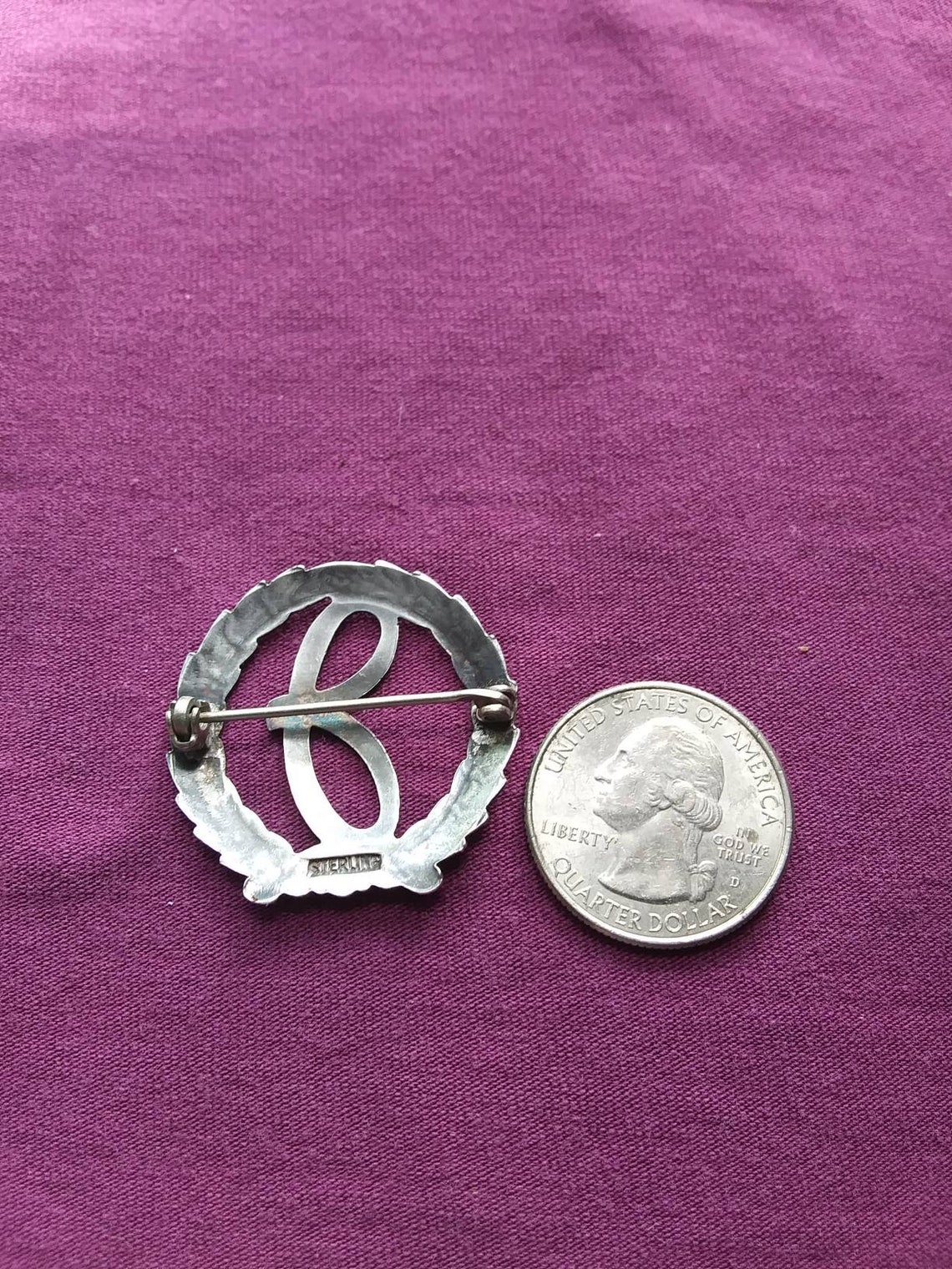 The letter J pin brooch Etsy