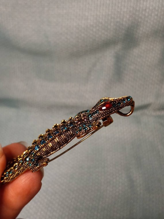 Vintage Alligator pin brooch - image 2