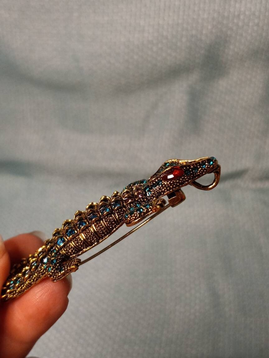Vintage Alligator Pin Brooch - Etsy
