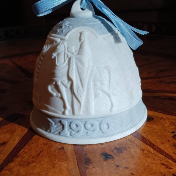 Vintage Lladro Christmas Bell Ornament 1990