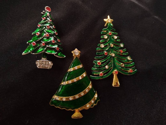 Christmas Tree Brooches Pins | Etsy