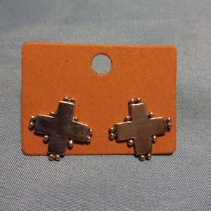 Sterling Silver Cross Stud Earrings