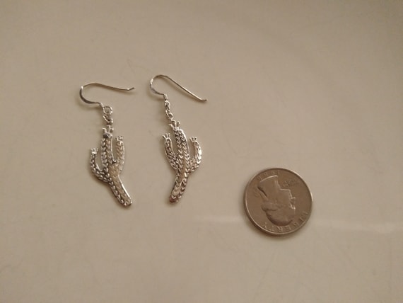 Sterling Silver cactus dangle earrings - image 3