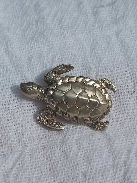 Sterling Silver Turtle Pendant - image 1