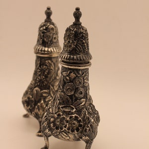 Antique Kirk&Son Repousse Salt and Pepper Set Sterling Silver