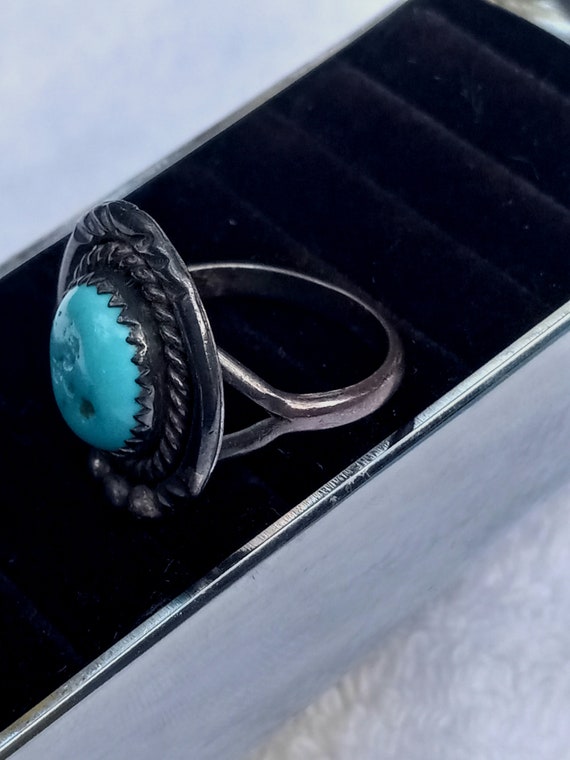 Sterling Silver and Turquoise Ring - image 2