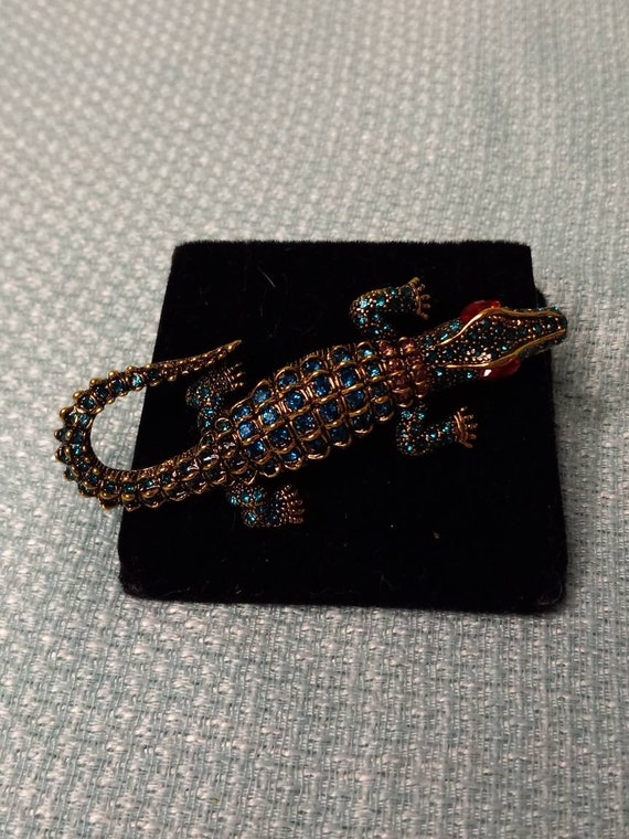Vintage Alligator pin brooch - image 1