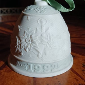 Vintage Lladro Christmas Bell Ornament 1992