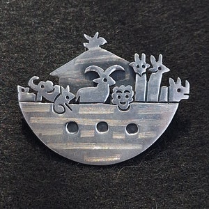 Sterling Silber Arche Noah Pin Anhänger