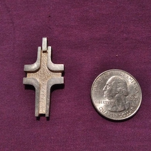 Sterling Silver cross pendant, modernist style