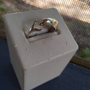 Massiver Silber Delfin Ring Größe 8