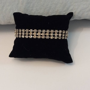 Weiss Three Row Clear Rhinestone Bracelet