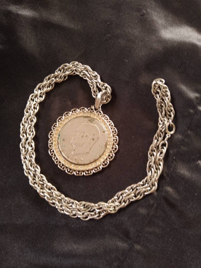 WLP silver dollar necklace