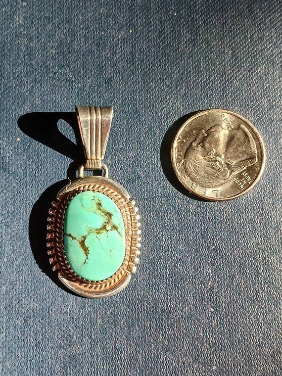 Sterling Silver and Turquoise Pendant - image 4