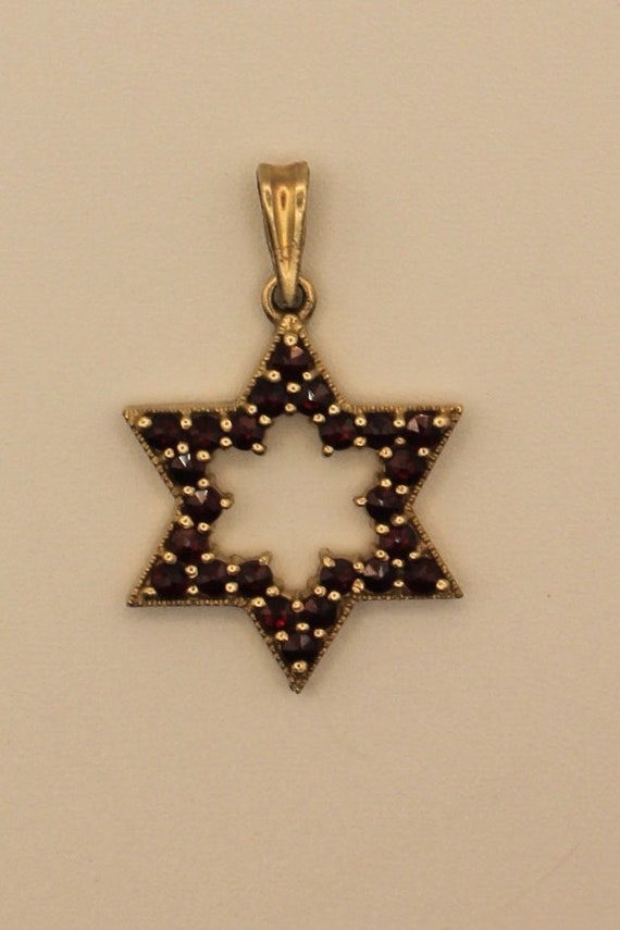 Vintage Garnet Star Pendant - image 2