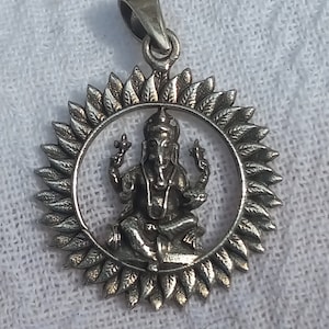 Sterling Ganesha Buddha Elephant Pendant