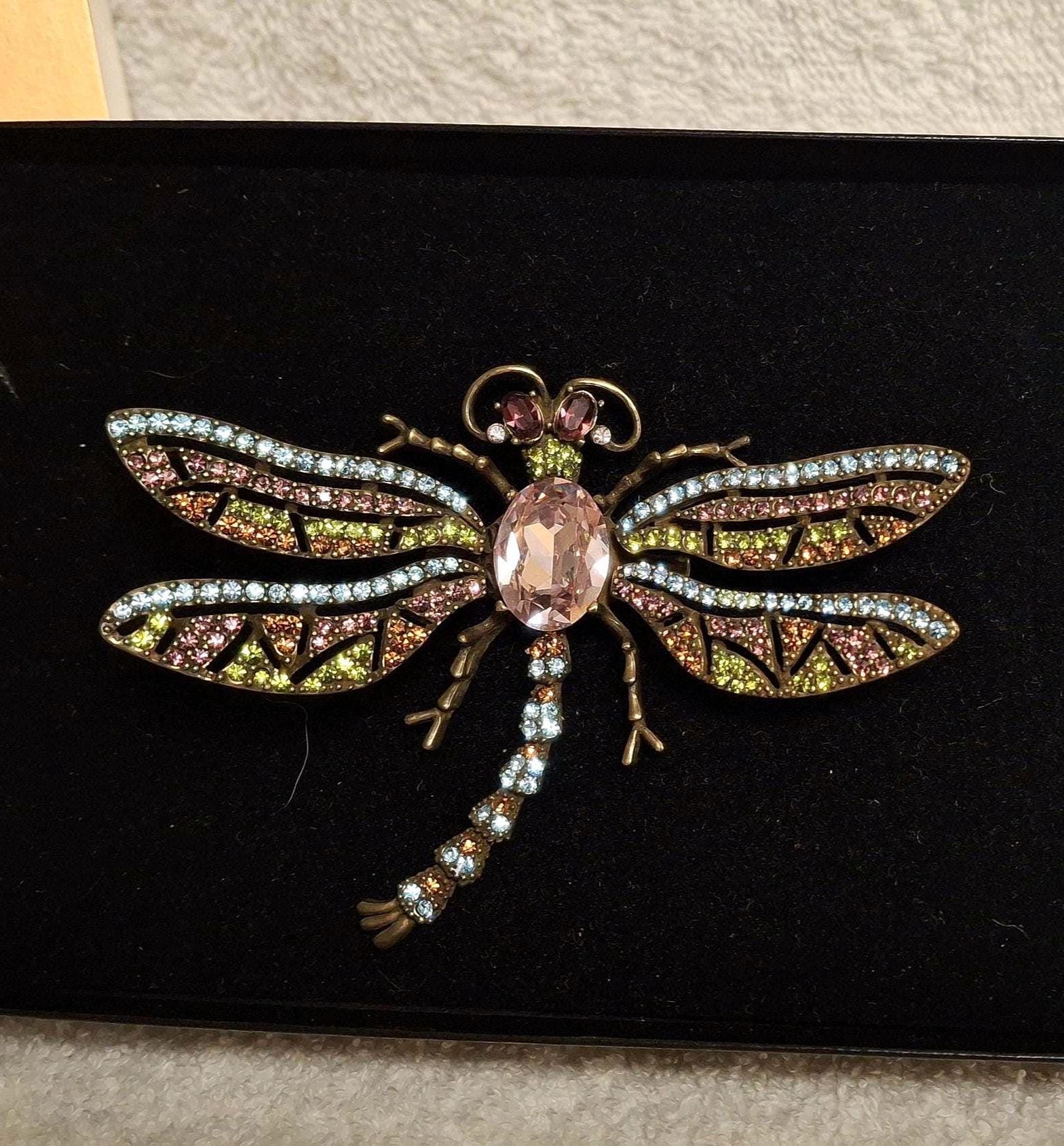 Vintage Trembler Dragonfly Brooch - Etsy