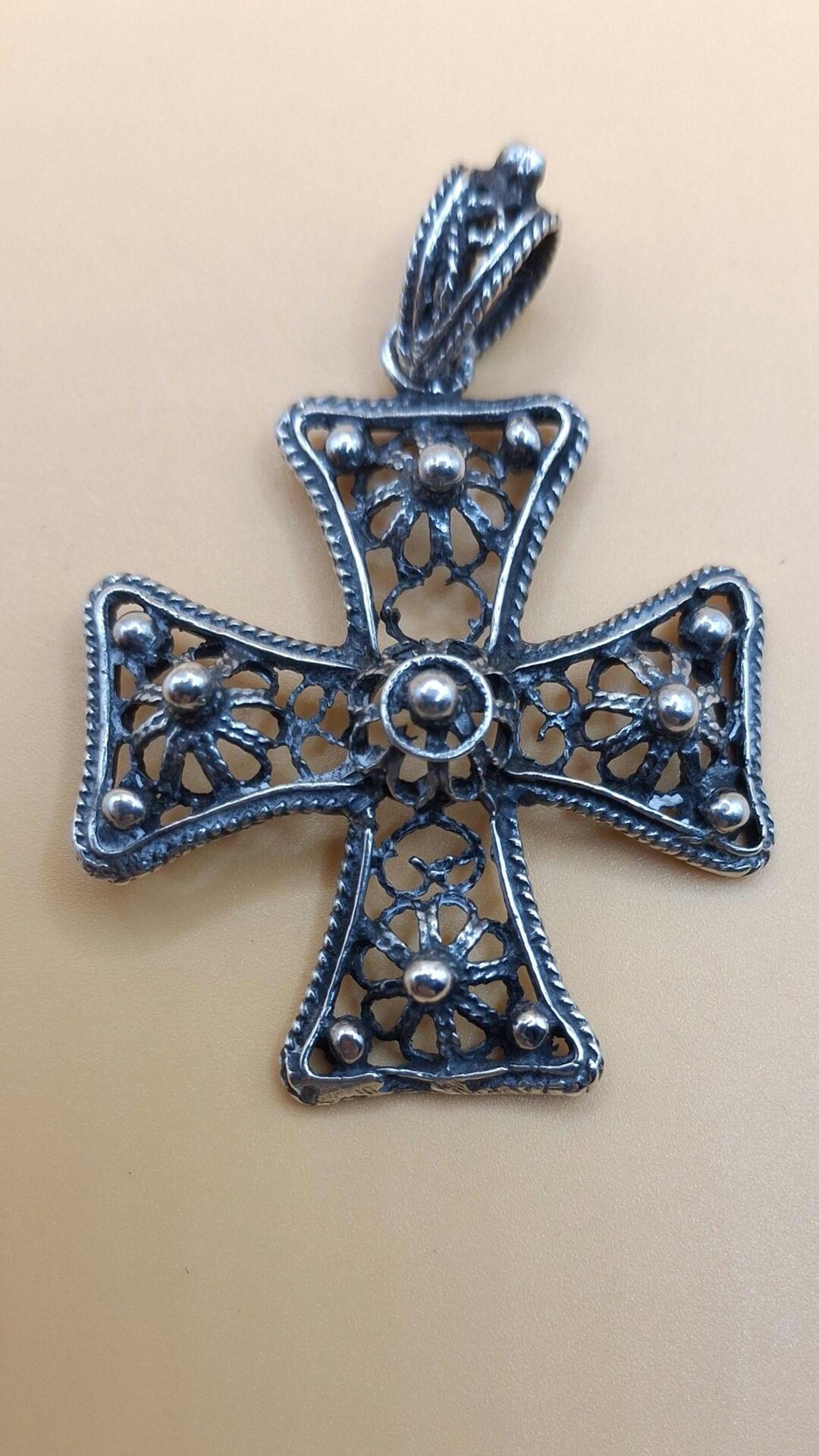 Sterling Silver Maltese Cross Pendant - Etsy