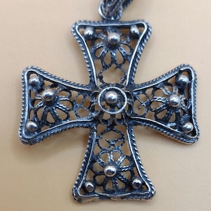 Sterling Silver Maltese Cross Pendant