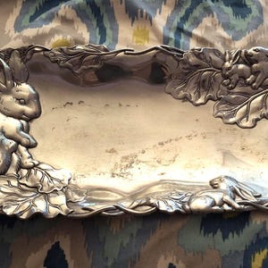 1998 Arthur Court Aluminum Bunny Tray