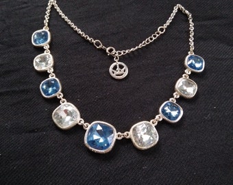 Vintage Trifari blue and clear necklace
