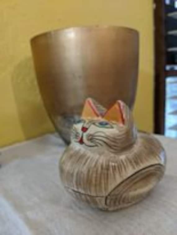 Wooden cat trinket box - image 2