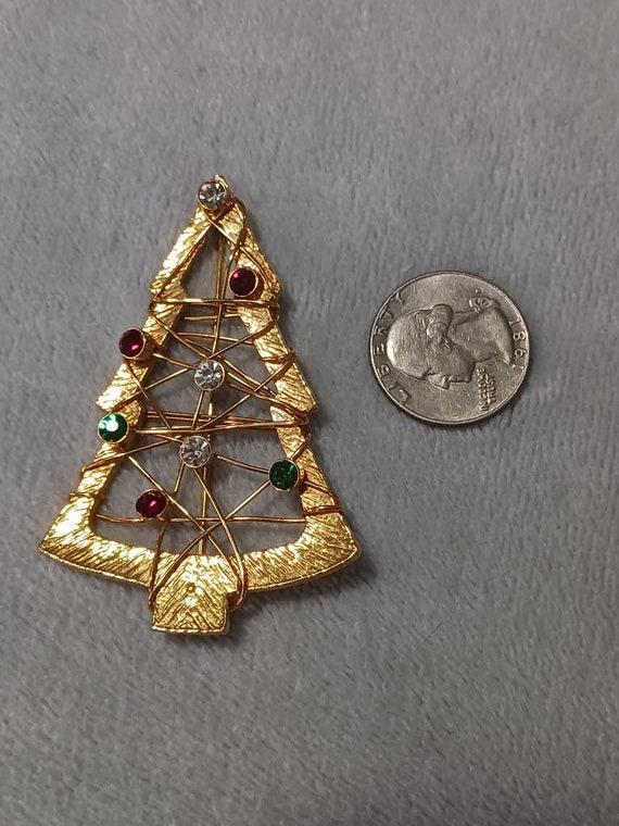 Wire Christmas Tree Pin Brooch - image 4