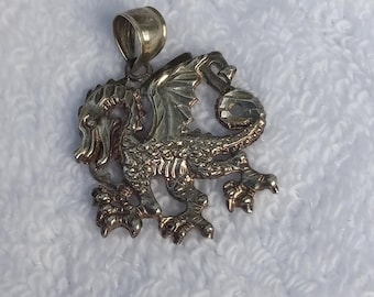 Sterling Silver Dragon Pendant