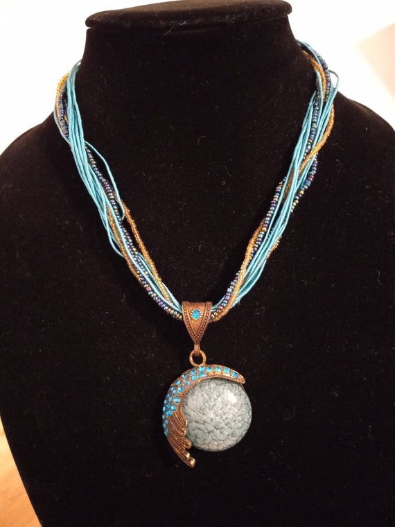 Stunning Blue Necklace - image 1