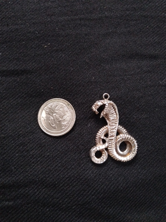 Sterling Silver Cobra Snake Pendant - image 3