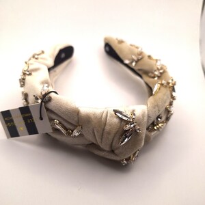 Butterfly Crystal Lele Sadoughi Headband LeLe Sadoughi Butterfly Jeweled Headband - Tan | Garmentory main image 3