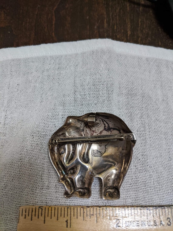 Sterling silver elephant pin or pendant. Mexico. - image 2