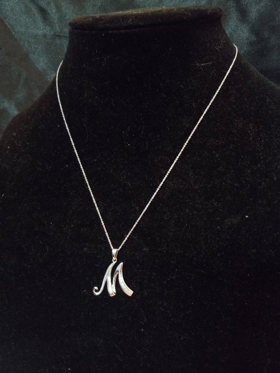 Sterling Silver M Necklace