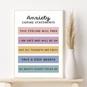 Anxiety Relief Digital Print | Mental Health Art, Self Care Print, Therapy, Counselor, Psychologist Office Decor, Psychology Art