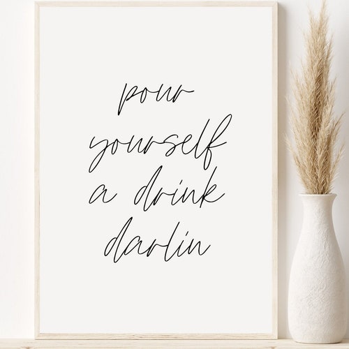 Bar Cart Decor Printable Wall Art Bar Cart Sign Alcohol Etsy