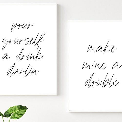Bar Cart Decor Printable Wall Art Bar Cart Sign Alcohol - Etsy