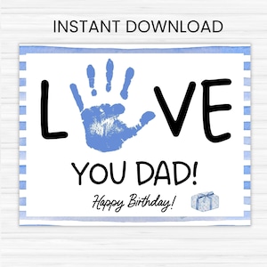 Papa Geburtstag Handabdruck Geschenk von Kinder, Printable | DIY Geburtstagskarte Geschenk und Andenken