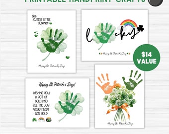 St Patricks Day Handabdruck Kunst Handwerk Bundle, bedruckbar | St. Patricks Day von Kinder, Baby, Kleinkinder | März-Aktivität in der Kindertagesstätte und Vorschule