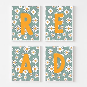 Pacchetto di decorazioni per poster per aula Boho, arte da parete stampabile / poster retrò per aula inglese, cartelli per aula, arte da parete per insegnanti, mentalità di crescita