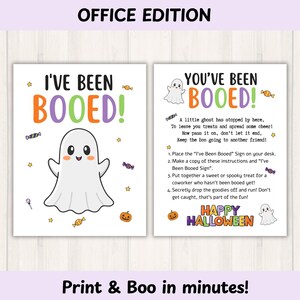 You've Been Booed printable sign for office Halloween fun