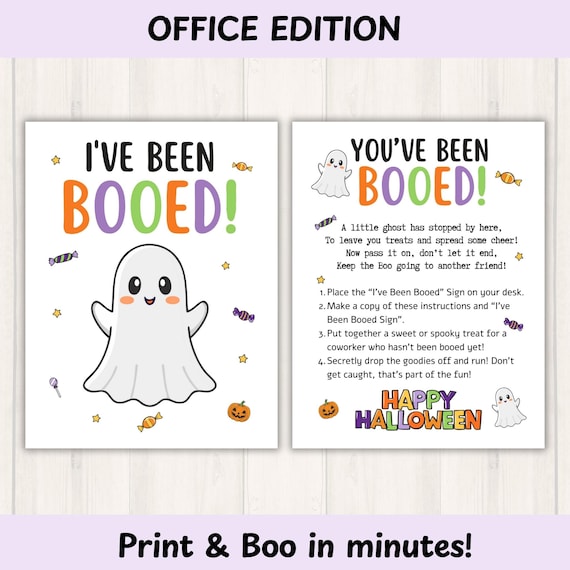 Youve Been Booed Printable, Office Version | Halloween Team building, Coworker Gift Exchange game, Boo Buddies Digital Download