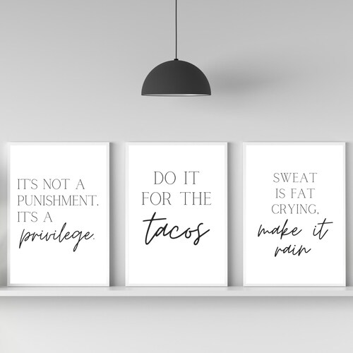 Home Gym Wall Art Gym Sayings Gym Poster Gym Printable Etsy
