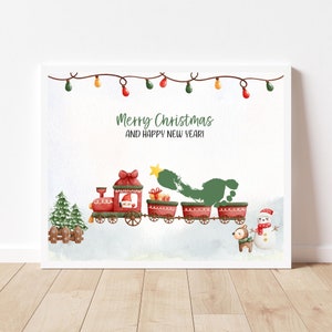 Christmas Footprint  Art Craft, Printable, Holiday DIY Card Gift for Grandparents from Kids, Baby, Toddler, Preschool Daycare Xmas Activity