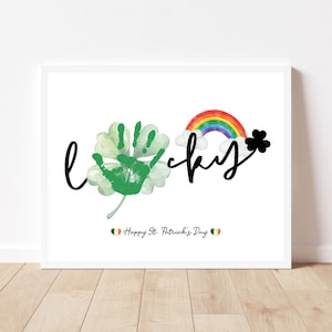 Manualidad con huellas de manos para el Día de San Patricio, imprimible / Manualidad del Día de San Patricio para niños, bebés, niños pequeños / Guardería y preescolar Actividad de marzo