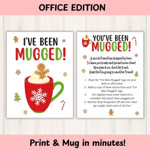 Youve Been Mugged Druckbereit, Office Coworker Spiel | Weihnachts-Teambildung, Feiertagsgeschenkbörsenspiel, Lehrer, Krankenschwester, digitaler Download