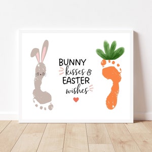 Easter Footprint Handprint Art Craft, Printable | Kids Baby Toddler or Preschool Activity, Easter Card Keepsake or Gift