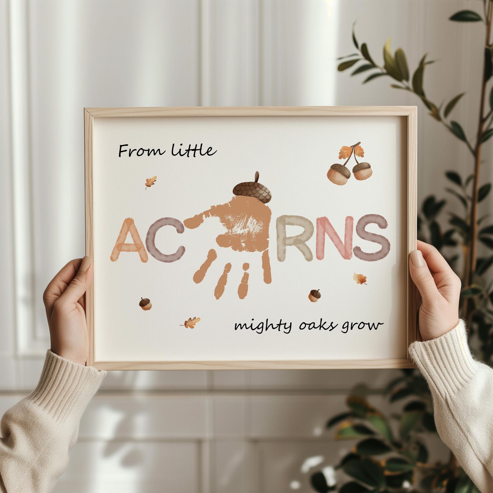 Fall Acorn Handprint Art | Printable Fall Handprint Craft for Kids ...