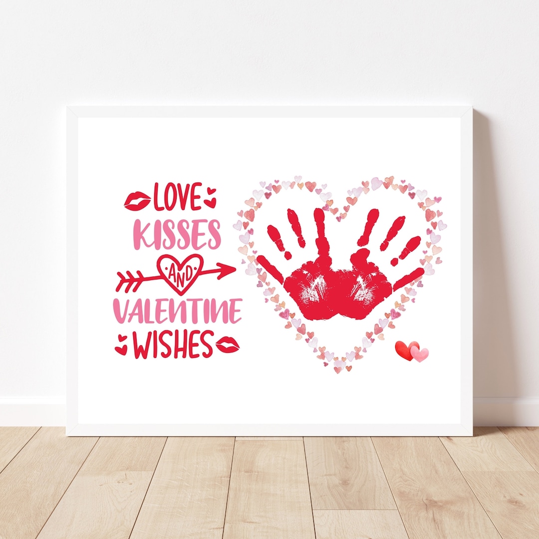 Valentines Handprint Footprint Art Craft for Baby, Valentines Day ...